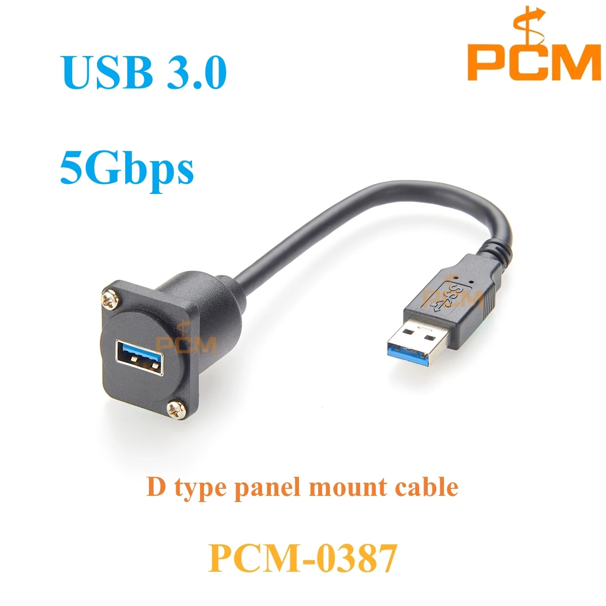 USB3.0 D series patch panel mounting cable female to male extension cable