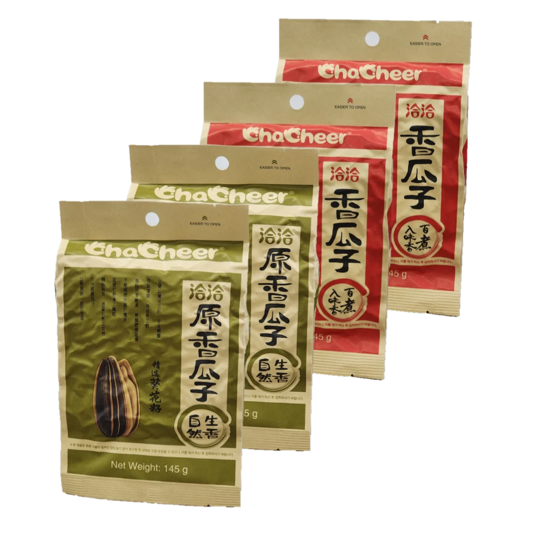 ChaCha Semilla de girasol 145g / 2 bolsas de sabor sabroso + 2 bolsas de sabor picante
