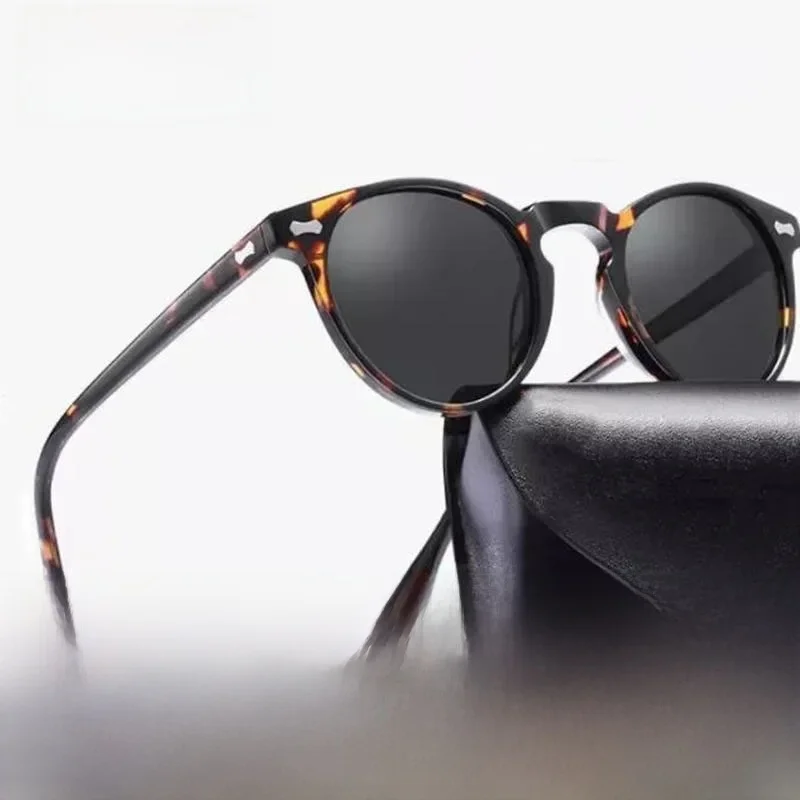 Lunettes de myopie rondes teintées pour hommes, verres noirs, sur Prescription, pour myopie, rétro, ombre extérieure, lunettes de soleil pour la conduite