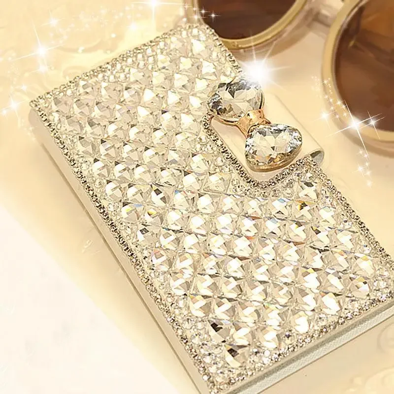 Luksusowe skórzane etui na telefon Diamonds do Samsung S25 Ultra S24 FE A05 A15 A25 A35 A55 A06 A16 A26 A36 A56 A12 A32 A52 A13 A51 Case — zdjęcie produktu 7