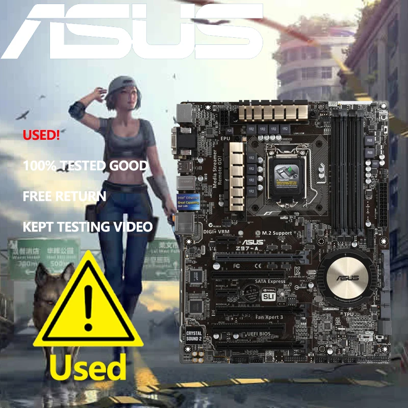 

Asus Z97-A Desktop Motherboard Z97 LGA 1150 For Core i7 i5 i3 DDR3 SATA3 USB3.0