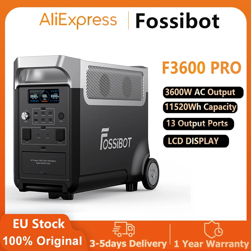 FOSSiBOT F3600 Pro Portable Power Station 3600W 3840Wh LiFePO4 Battery 11520Wh Expansion Home Outdoor AC Output Mobile Power