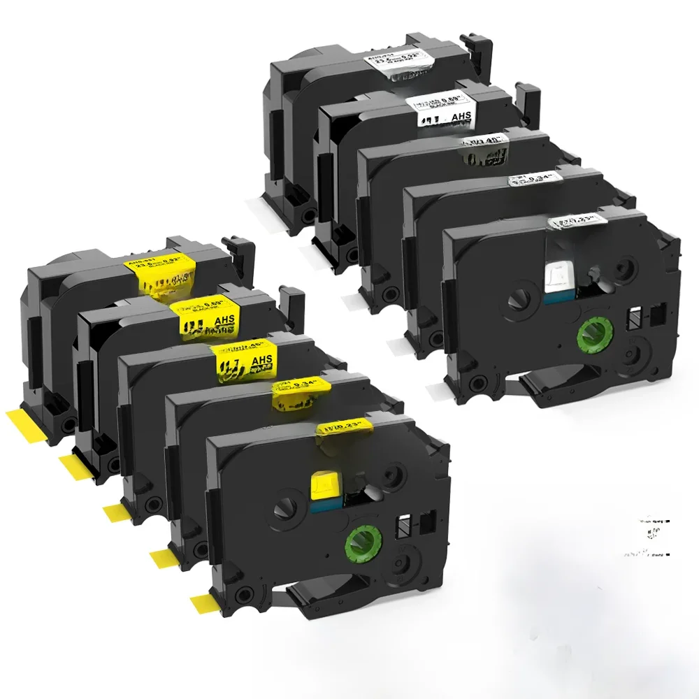 5/6/10/20 PK Rurki termokurczliwe Taśma etykietowa HSe-231 12 mm Czarno-biała Kompatybilna z drukarką Brother P-touch i E1000 Label Maker — zdjęcie produktu 7