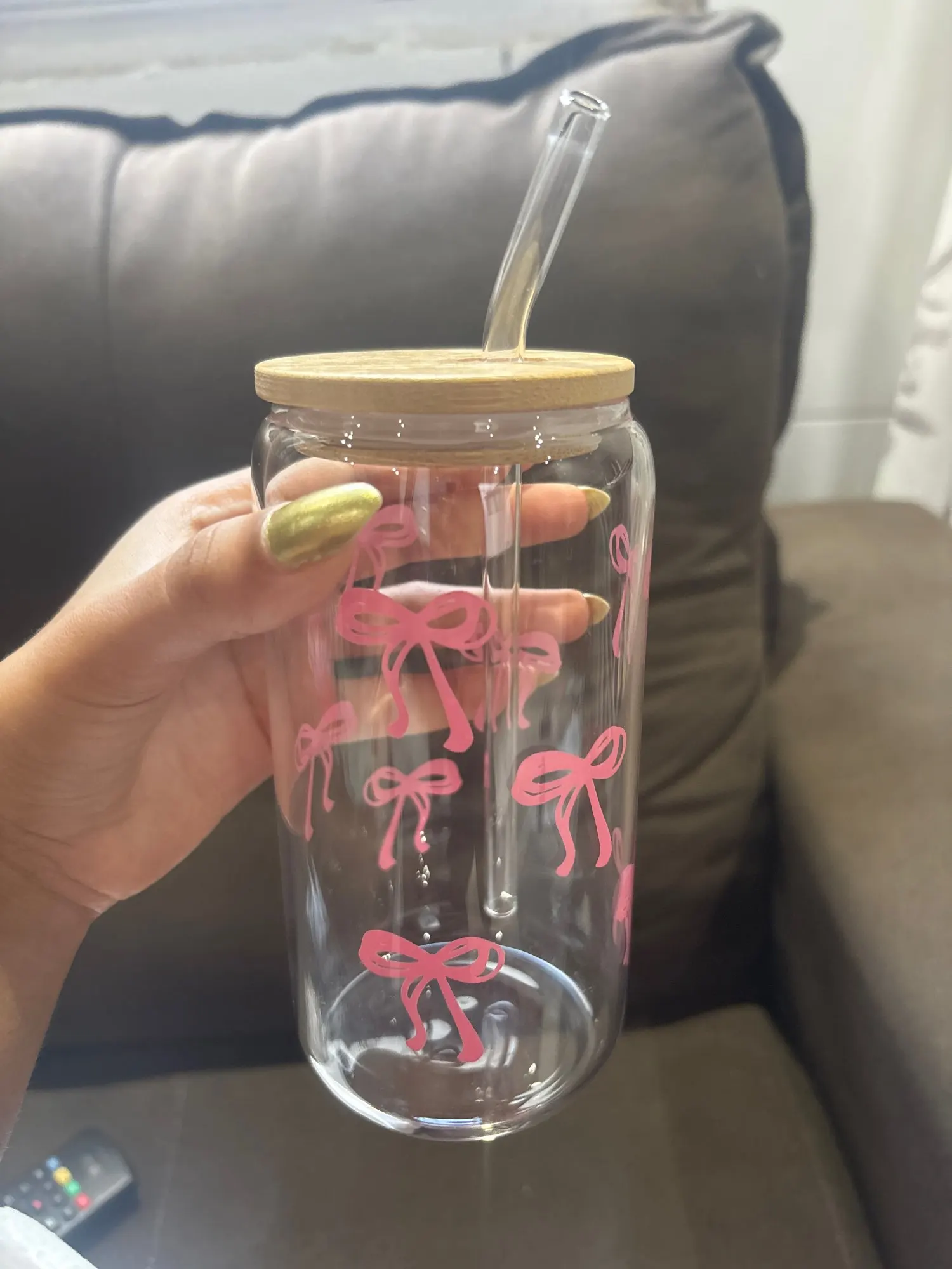 Gobelet Transparent Avec Paille En Verre