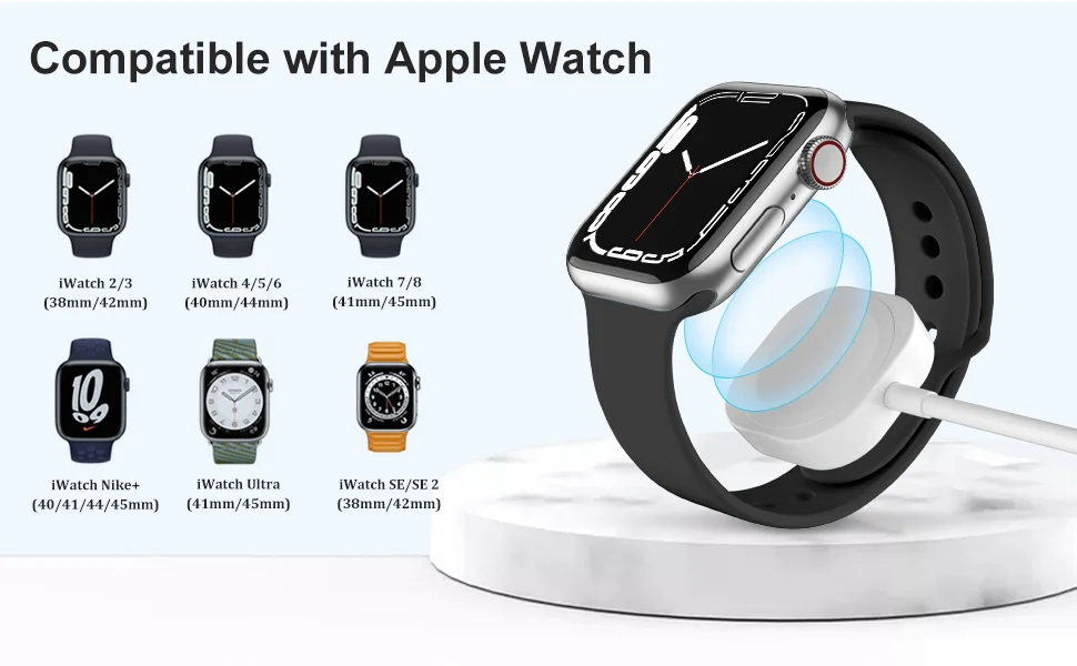 Für Apple Watch Ladegerät USB Magnetisches Kabelloses Schnell-Ladekabel für iWatch 11 10 9 8 7 6 5 4 3 2 SE/2 Ultra Ladegerät Tragbar – Detail 2