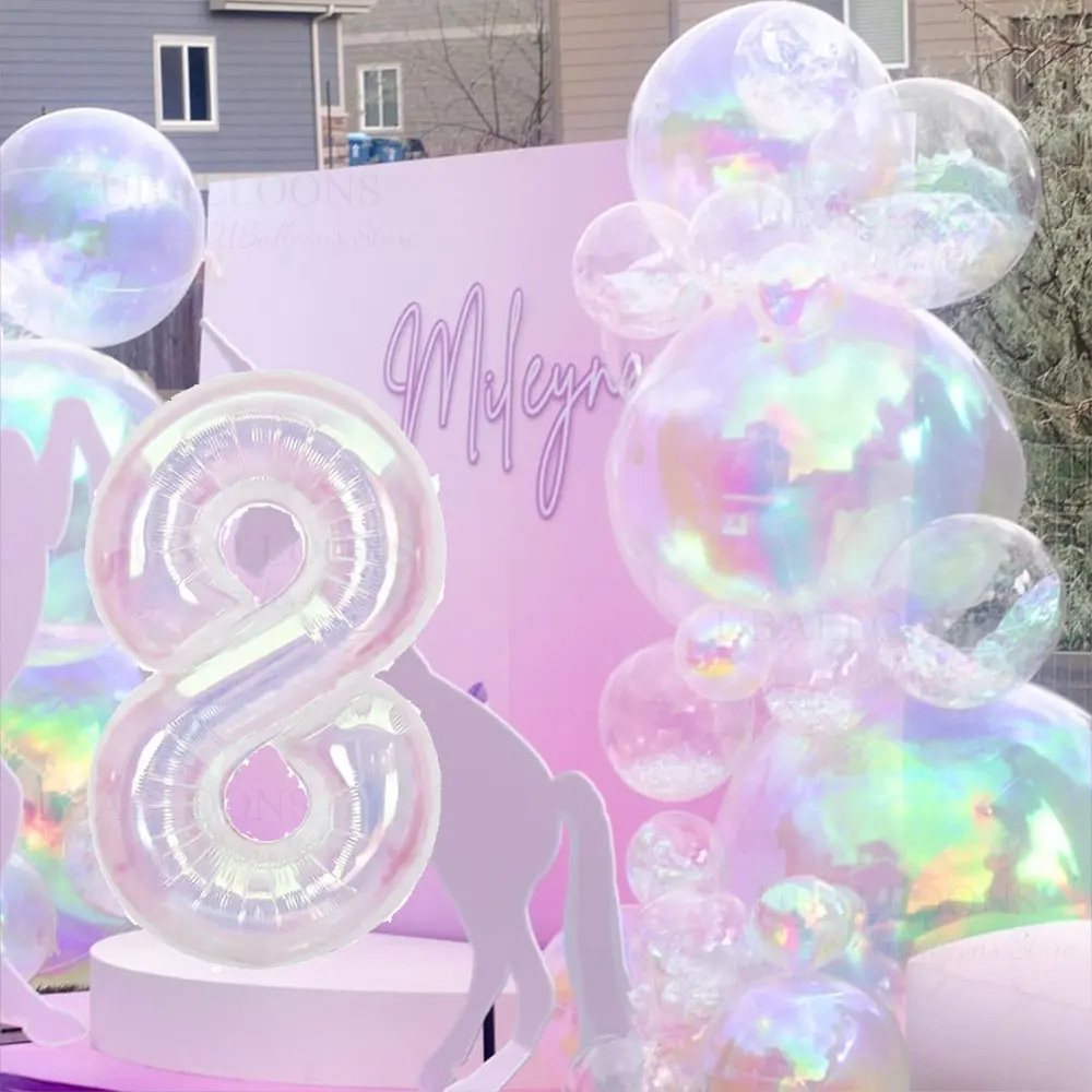 10/22/50 Zoll schillernde 4D-Luftballons 1/2/10 Stück riesige große Laserfolien-Rundballons für schillernde Geburtstags-, Hochzeits-, Party-Dekoration – Detail 8