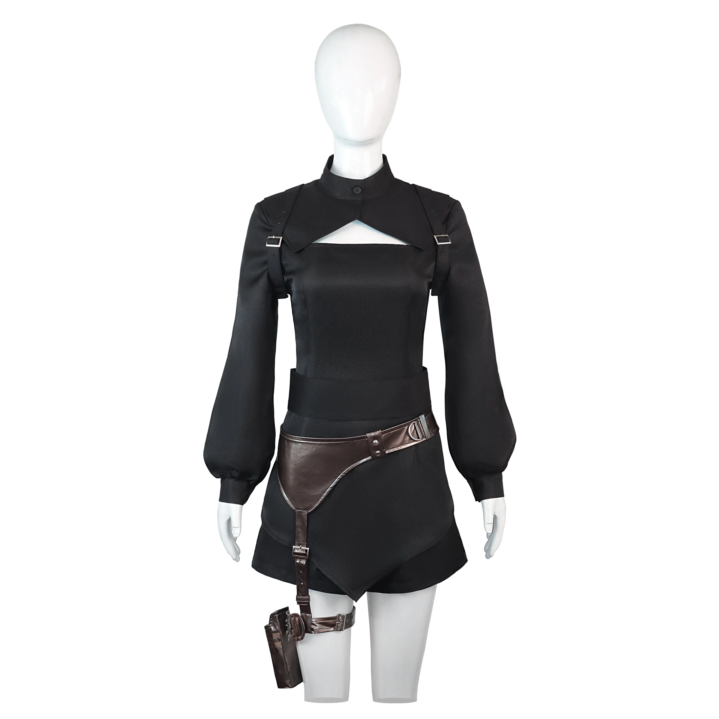 유어 포르마 에치카 하젠 코스프레 의상 블랙 SF 조사관 유니폼 총 케이스 포함 애니메이션 행사 및 역할극에 적합