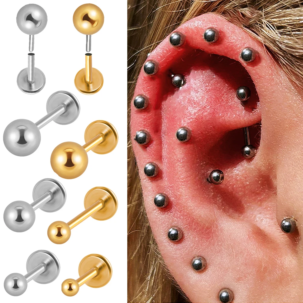 

1PC Surgical Steel Stainless Steel Lip Rings Labret Studs Piercing Studs Ear Tragus Helix Cartilage Earring Jewelry Ball 2.5-4mm