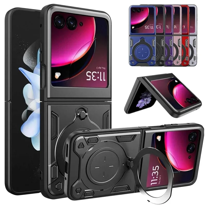 Ochronne etui z pierścieniem i podstawką, odporne na wstrząsy, do Motorola Moto Razr 70 70+ 60 50 40 Ultra Razr Plus 2025 2024 2023 — zdjęcie produktu 7