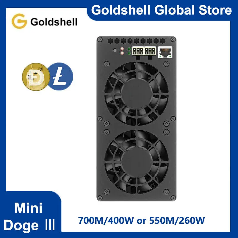 Новинка, Майнер Goldshell Mini Doge Ⅲ, сдвоенный режим, 700 м или 550 м, с блоком питания, купите 2, получите 1 в подарок