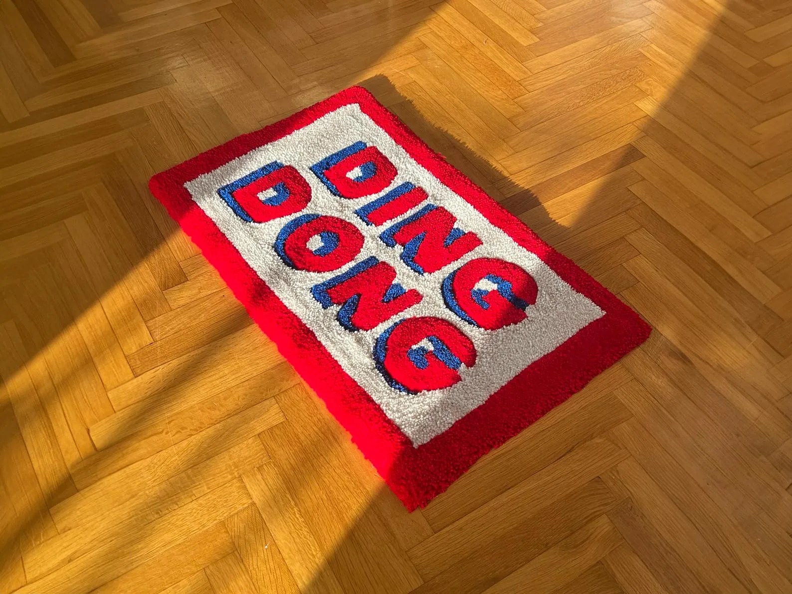 Handmade Ding Dong Tufted Rug / Welcome Mat, Custom Rug, Housewarming Gifts, Handmade Gifts Size:40x70cm