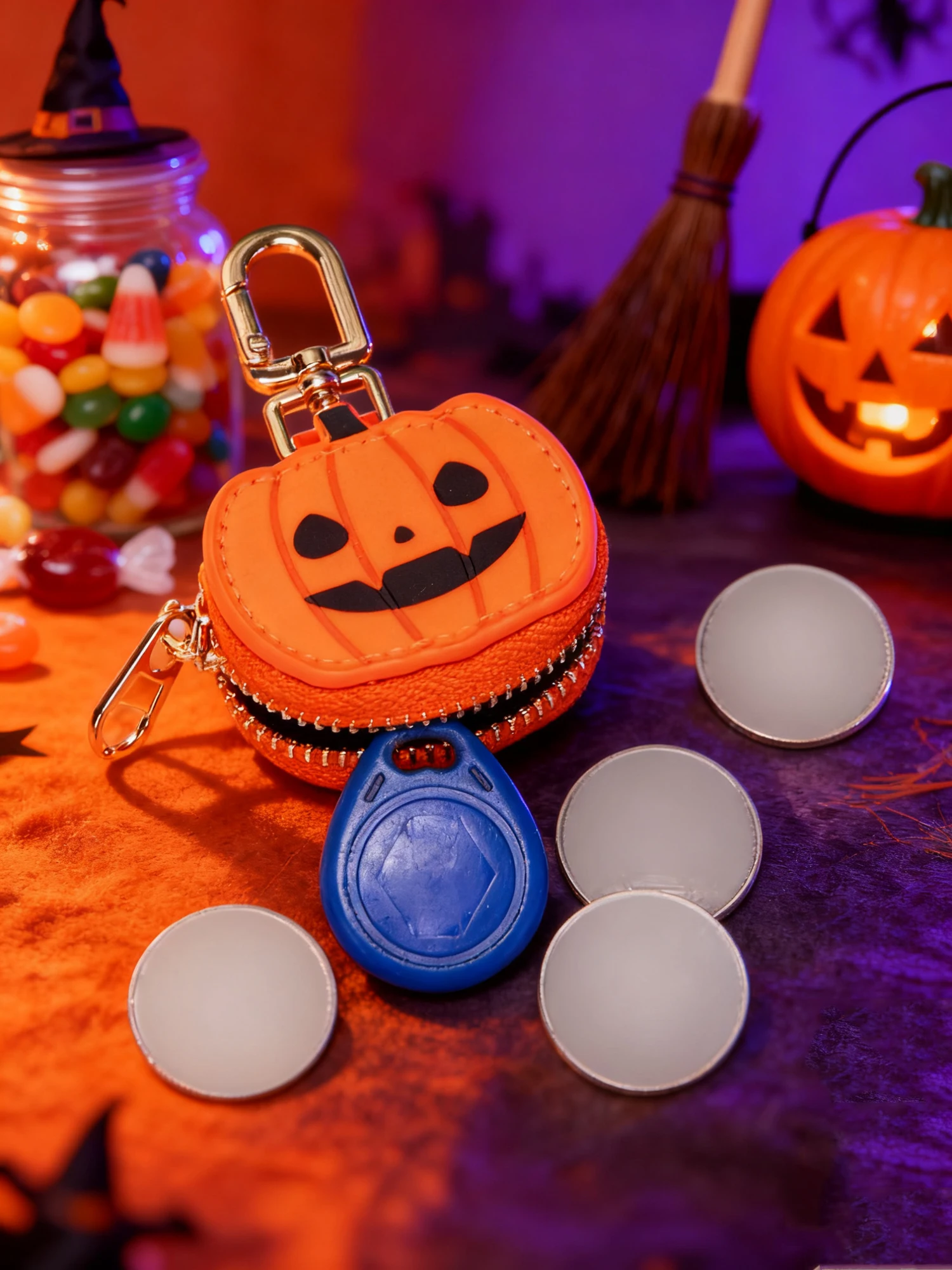 Halloween Coin Purse Fashion Personality Little Pumpkin Pendant Keychain Cute Mini Bag Accessories Send Girls Halloween Gifts image 5