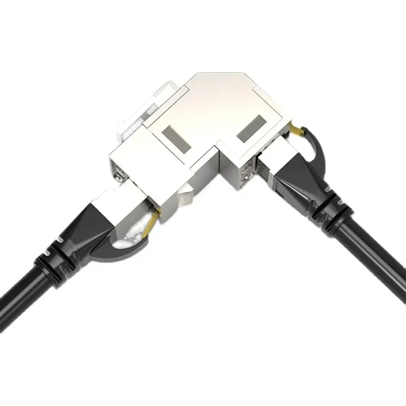 Łącznik RJ45 Splitter Cat6A 90 stopni pod kątem ekranowany 10G RJ 45 Jack żeński adapter Keystone do pustego panelu płyta czołowa płyta ścienna — zdjęcie produktu 7