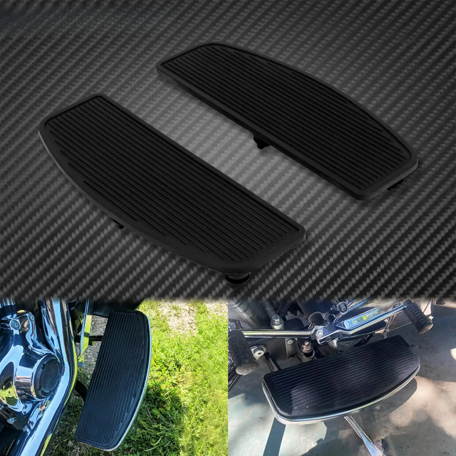 2xmotocykl czarna gumowa wkładka dla jeźdźców podnóżek dla Harley Touring Electra Glide Dyna Switchback FLD Softail Fatboy — zdjęcie 2