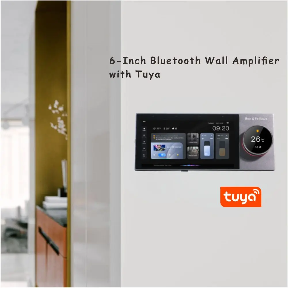 

Tuya Zigbee Android WiFi Wall Mount Smart Home Control Panel Switch Wall Amplifier with USB, Bluetooth, RJ45 and 6" Touch Screen