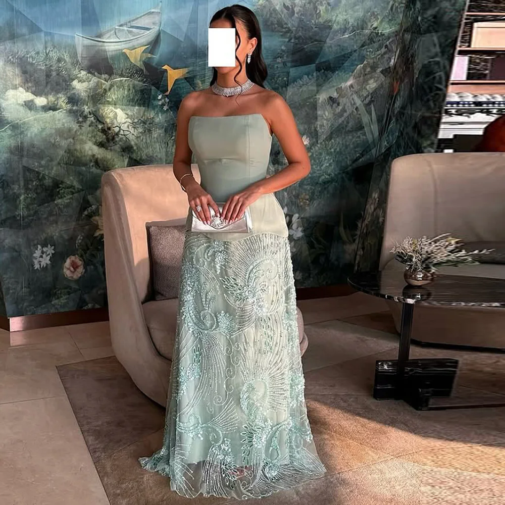 

Вечернее платье без бретелек без рукавов по индивидуальному заказу, современные прямые вечерние платья длиной до пола, высокое качество, платье знаменитости с бисером