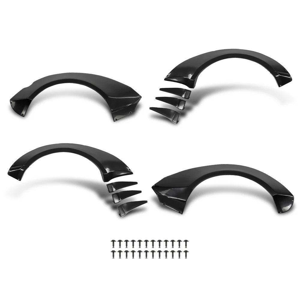 Fit For 10-15 Chevy Camaro ZL1 MB Style Fender Flares W/ Front Canards Fin