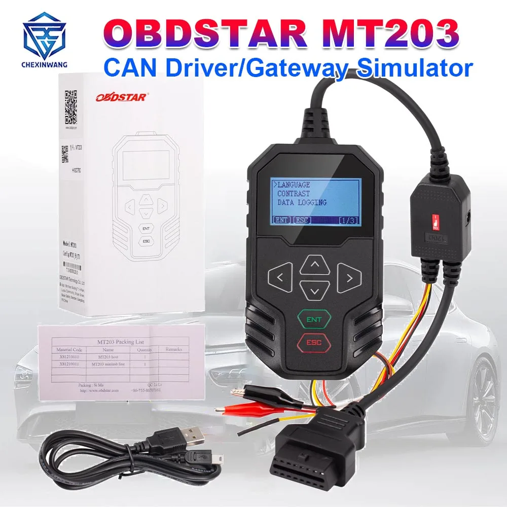 OBDSTAR MT203 CAN Driver & Gateway Simulator Gateway Simulation Dash Audio BCM Gear Level AC Panel for Autel/ Launch X431 Tool