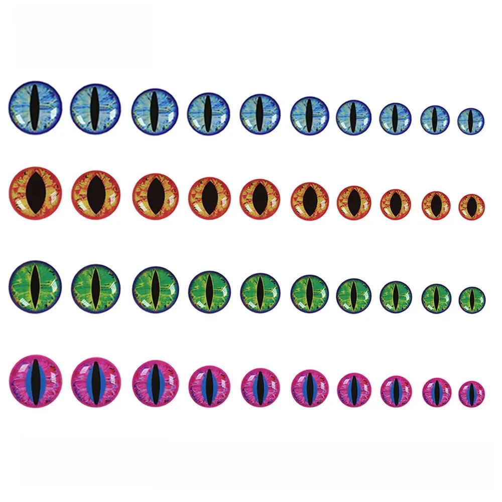 Bimoo 100 sztuk holograficzne 3D epoksydowe rybie oczy smocze oczy dla Streamer słonowodne muchy Jig przynęty przynęta wędkarska Making 3mm ~ 12mm — zdjęcie 2