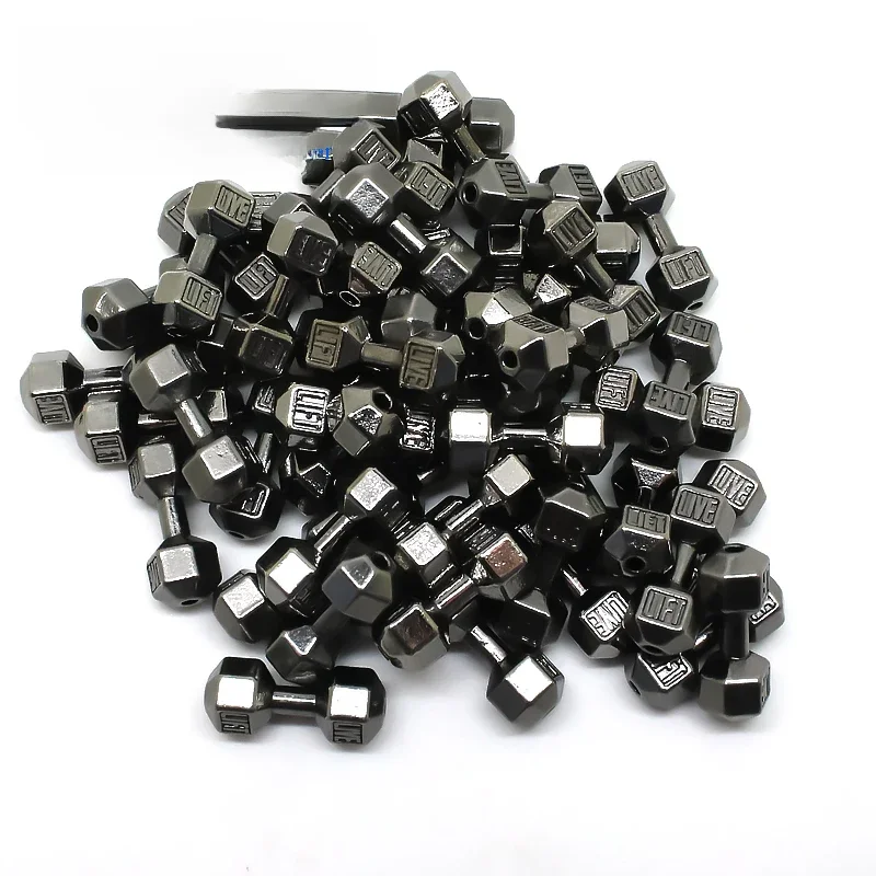 10 sztuk/partia 8*20mm czarna sztanga hantle koraliki dystansowe Charms fit Diy zroszony bransoletki Fitness Making (w03523) — zdjęcie 2