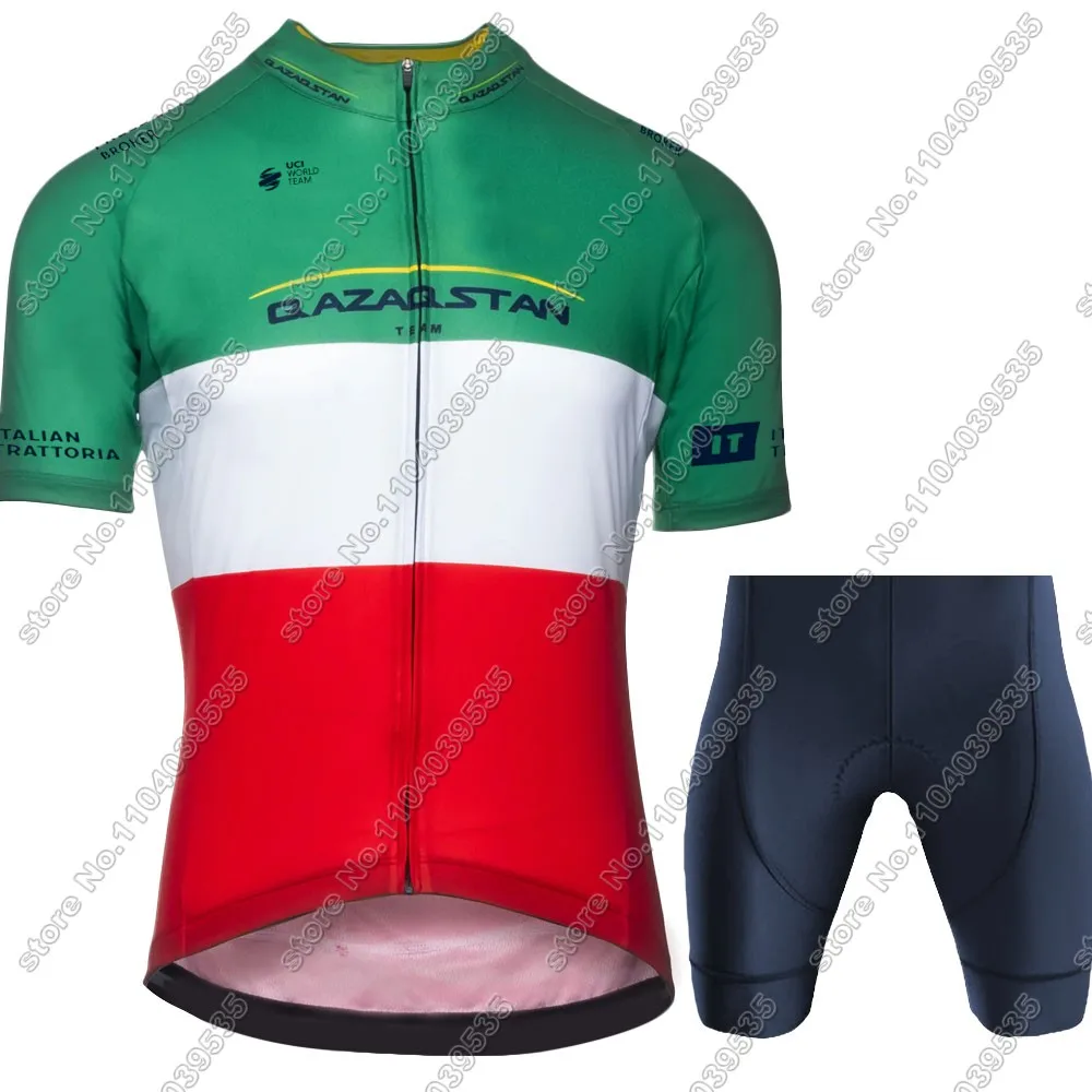 Qazaqstan Team 2024 Cycling Jersey Set italy Champion Mark Cavendish Cycling Clothing Men Road Bike Shirts Suit Bicycle Shorts