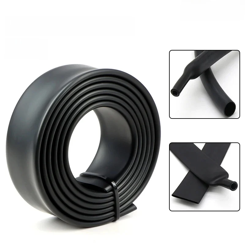 1 ~ 10 m Schwarz 1,6 ~ 50 mm 3:1 Schrumpfschlauch mit Kleber, doppelwandiger, selbstklebender, gefütterter Draht, Polyolefin-Kabelhülse, wasserdicht