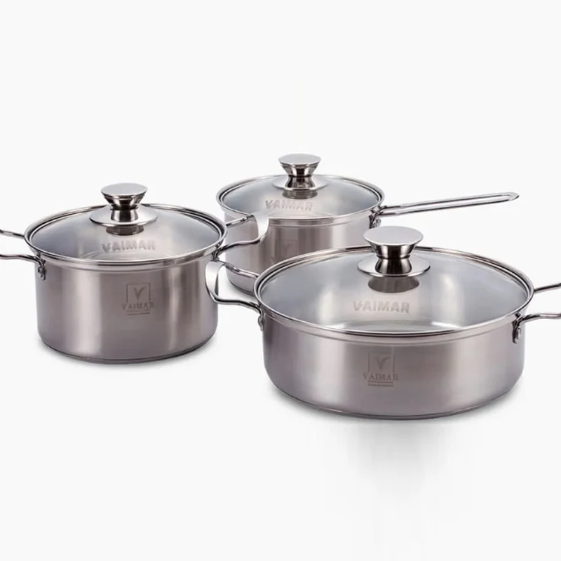 [Vaimar] Weimar Coco 3-Piece Stainless Steel Pot Set (18 Pieces + 20 Types + 26 Types)