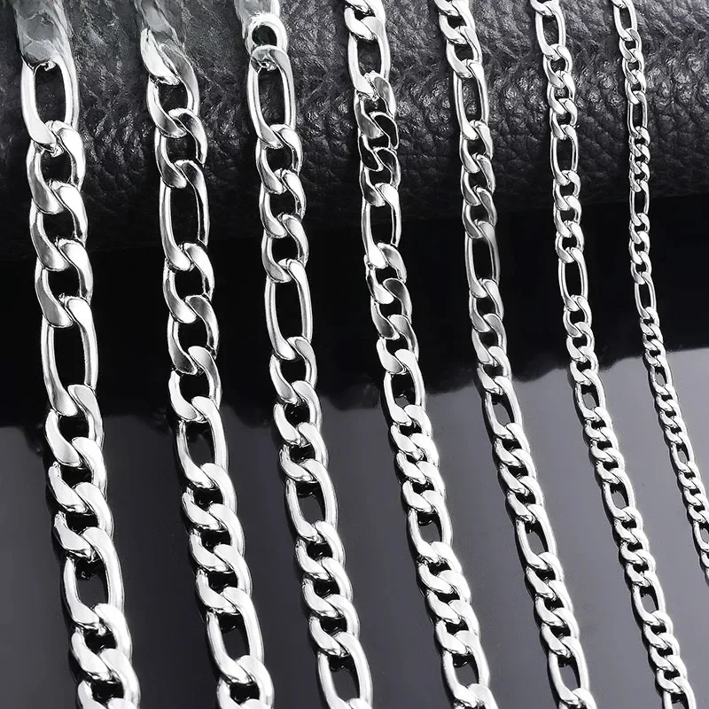 Collier en argent Sterling 925, 2-12mm de largeur 40-75cm, longue chaîne avec fermoir à homard, bijoux de fiançailles pour hommes et femmes, vente en gros