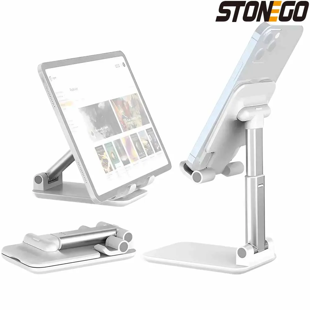 Adjustable Foldable Phone and Tablet Stand - Multi-Functional Desktop Holder for iPhone, iPad, and More