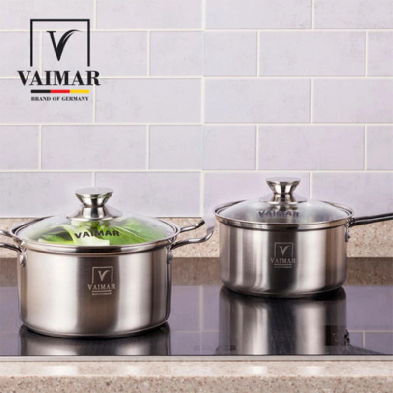 [Vaimar] Weimar Coco 2-Piece Stainless Steel Pot Set (18 Pieces + 20 Pieces)