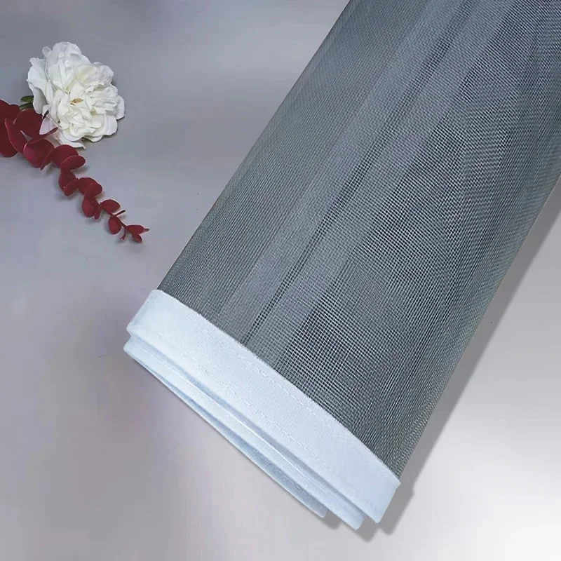 Moustiquaire domestique personnalisée mixte gris et blanc, écran de fenêtre auto-adhésif, rideaux invisibles à maille simple, maille ultra-fine