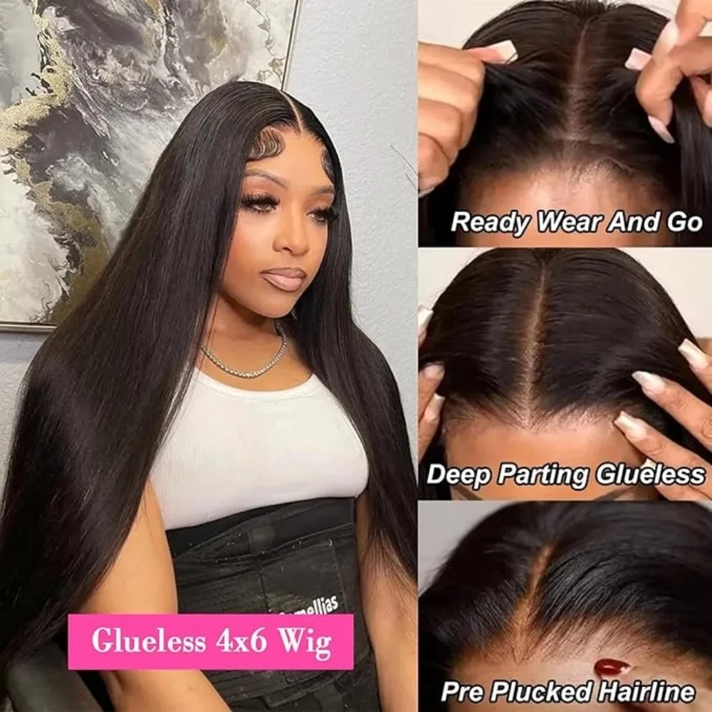 5x5 6x4 Glueless Pre-Cut Lace Wig 13x4 13x6 Lace Front Human Hair Wigs Straight Pre Plucked 360 Transparent Lace Frontal Wigs