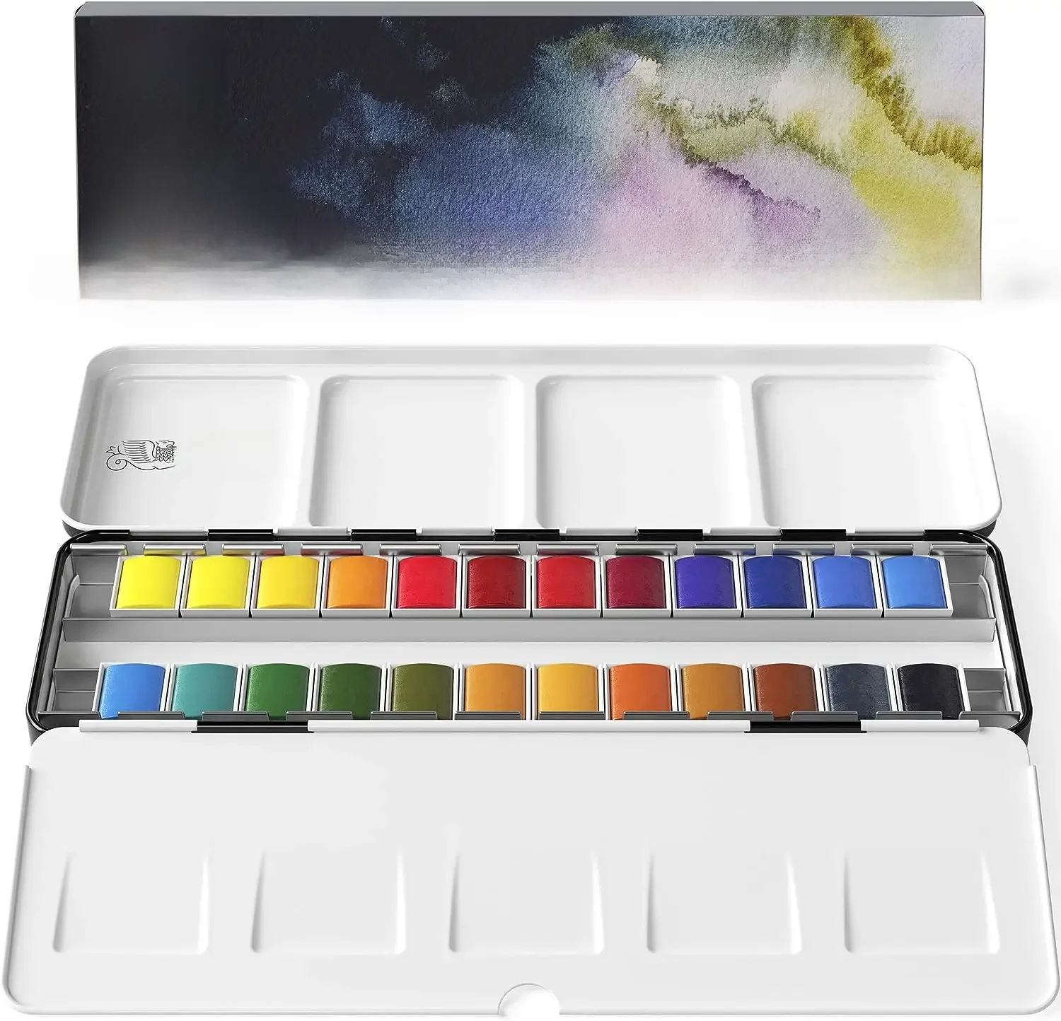 Winsor & Newton Profesjonalna akwarela Lekkie metalowe pudełko 24 półpatelni Paleta pędzli akwarelowych Acuarela Artist Pigment — zdjęcie produktu 7