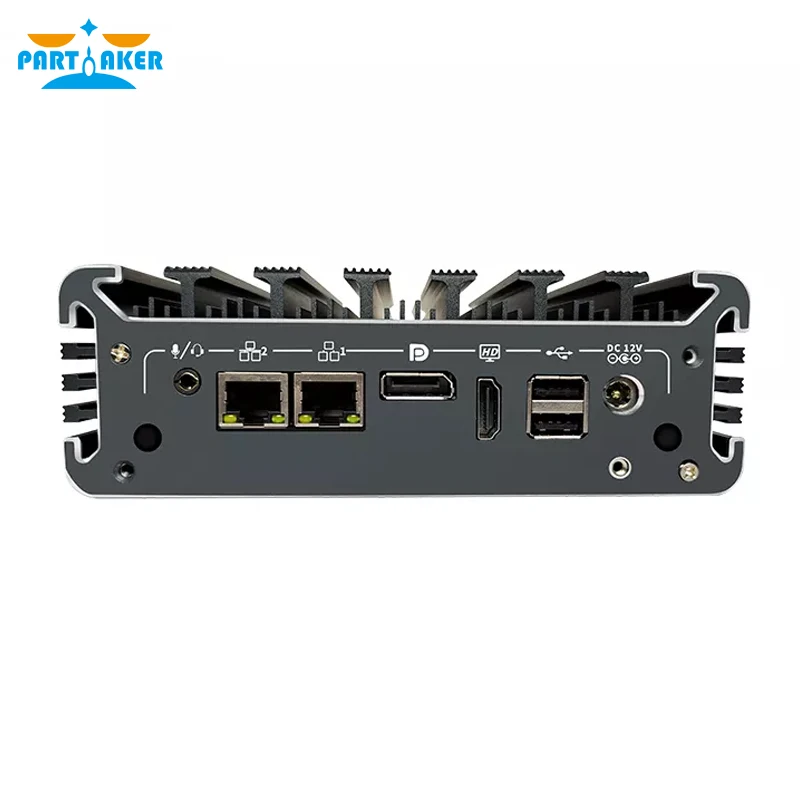 Partaker Fanless Mini PC - Intel Core i5-7360U TPM 2.0 LAN DP HD RS232 RS485 2x Intel i225-V 2.5G Windows 11 Industrial