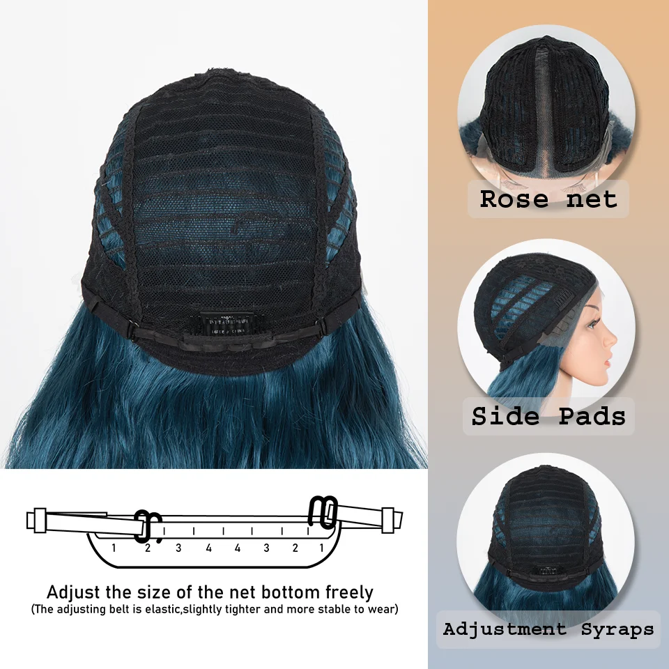 Wig sintetis renda bagian 42 inci Wig Cosplay panjang keriting Wig renda Ombre merah muda pirang untuk wanita Wig harian Cosplay Wig renda sintetis