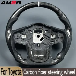 Customized carbon fiber steering wheel for Toyota GR Supra A90 A91 2018-2022 perforated leather