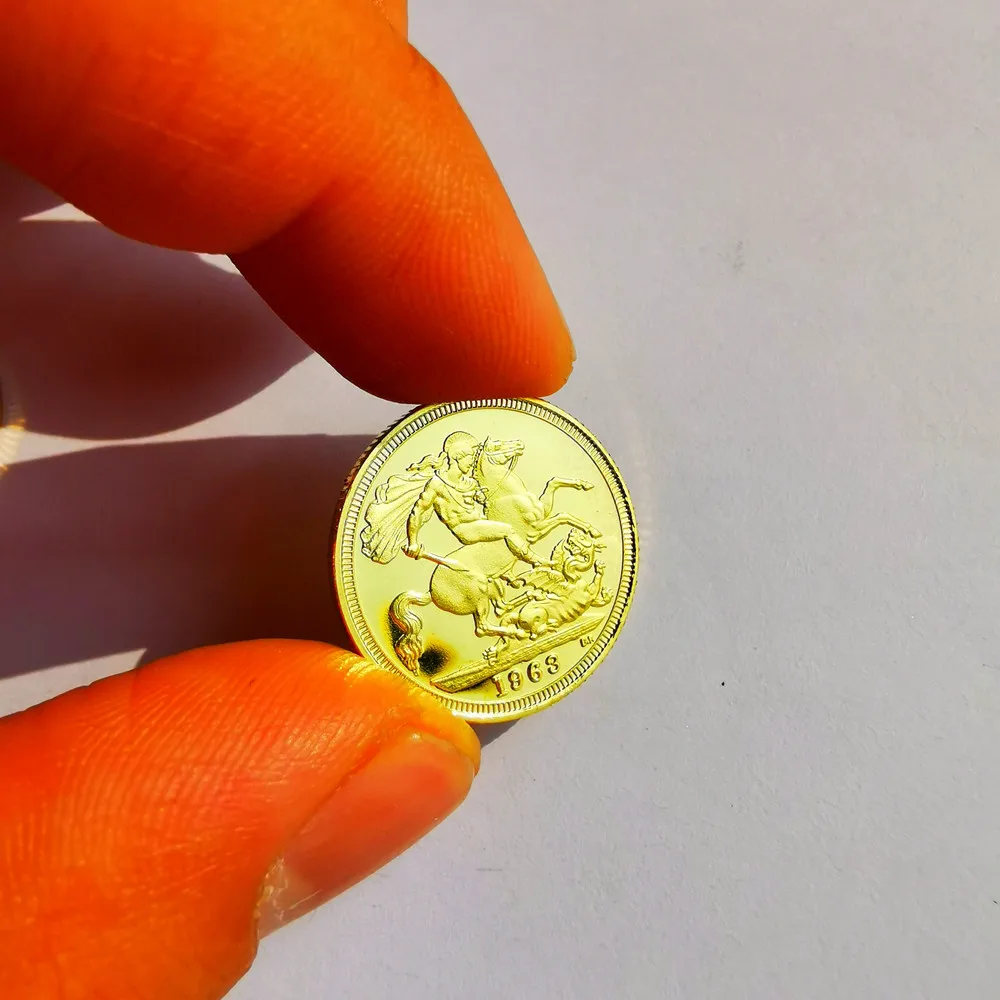 

1963 (Королева Елизаветы II) Золотая монета Sovereign Mint Collect 22 мм * 1,8 мм