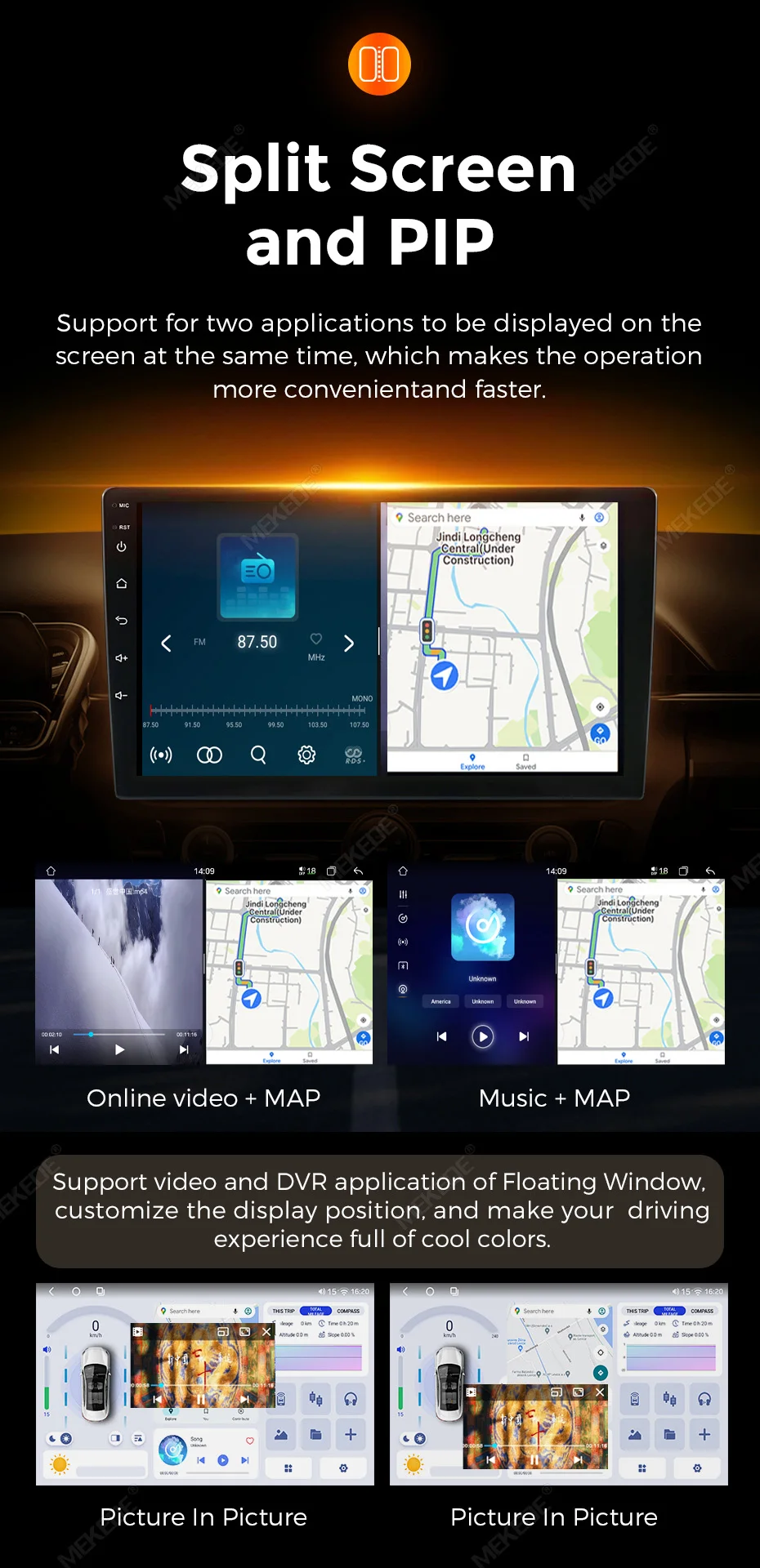 MEKEDE X20 X30 9/10 Zoll Universal Autoradio UIS7865 Kabelloses Carplay Android AUTO Navigation GPS Multimedia-Videoplayer – Detail 22