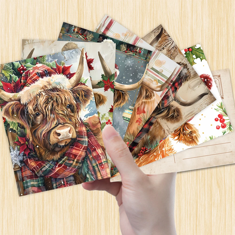 32 Stück, Weihnachts-Postkarte mit Highland-Kuhmotiv, Geburtstags-/Jubiläumsgeschenk, Sammlerstück, geeignet zum Verschenken, kann verschickt werden. – Detail 1