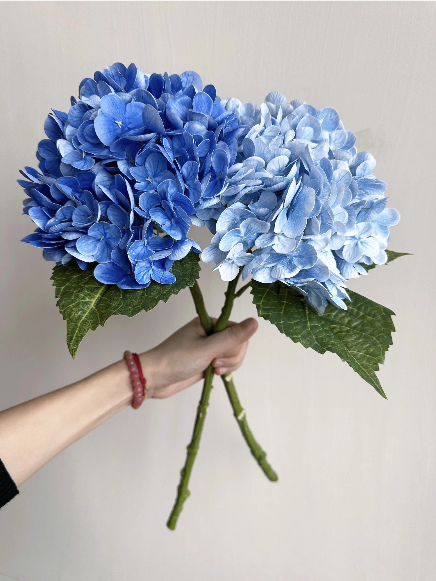 Navy Blue Realistic Artificial Hydrangea Large Real Touch Artificial Flowers Decor Outdoor Wedding Christmas Office Family Party