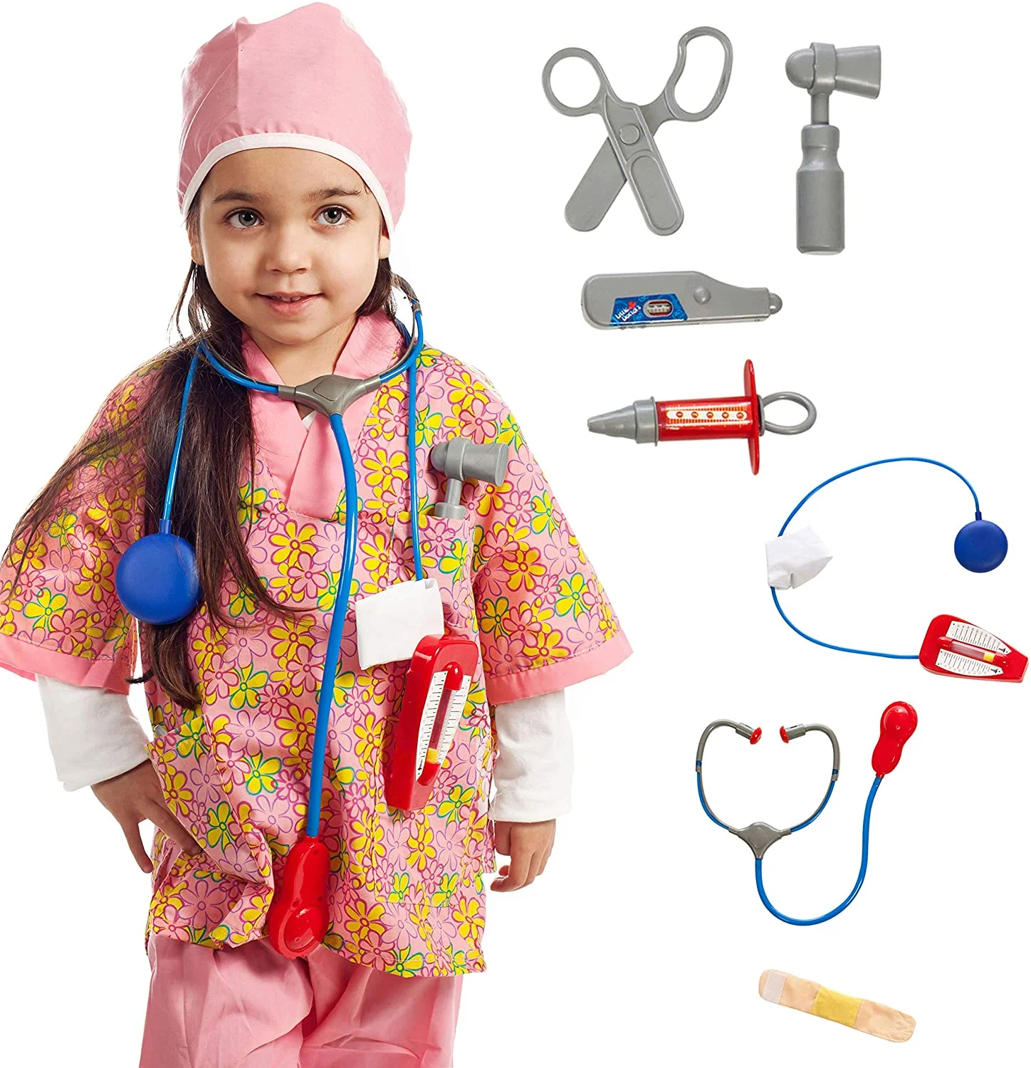 Déguisement d'infirmière médecin et de chirurgien pour garçons et filles, costume d'Halloween, ensemble de jeu et accessoires, respectueux de l'environnement, 3 à 8 ans