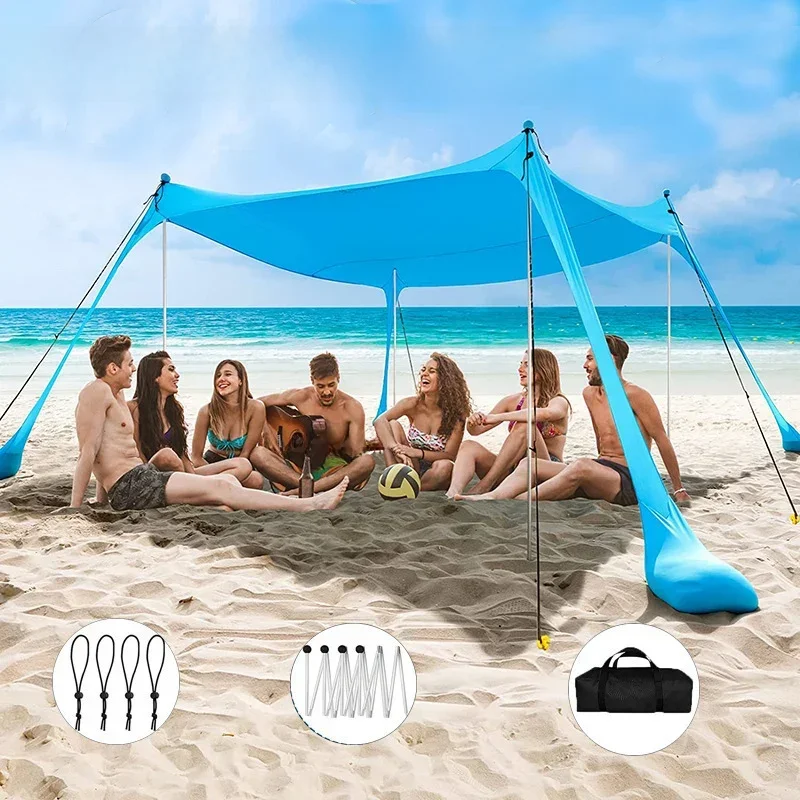Familie Strand Markise 3x3 Outdoor Strand Schatten Abdeckung Falten Zelte Große Sonnenschirm Camping