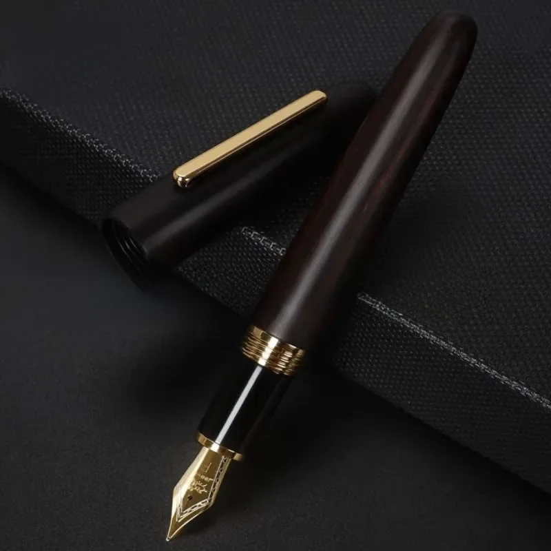 Jinhao 9056 Pióro wieczne Natural Wood Handmade M/F Nib Gold Clip Ink Pen School Business Office Writing School Supplies PK 9019 — zdjęcie produktu 7