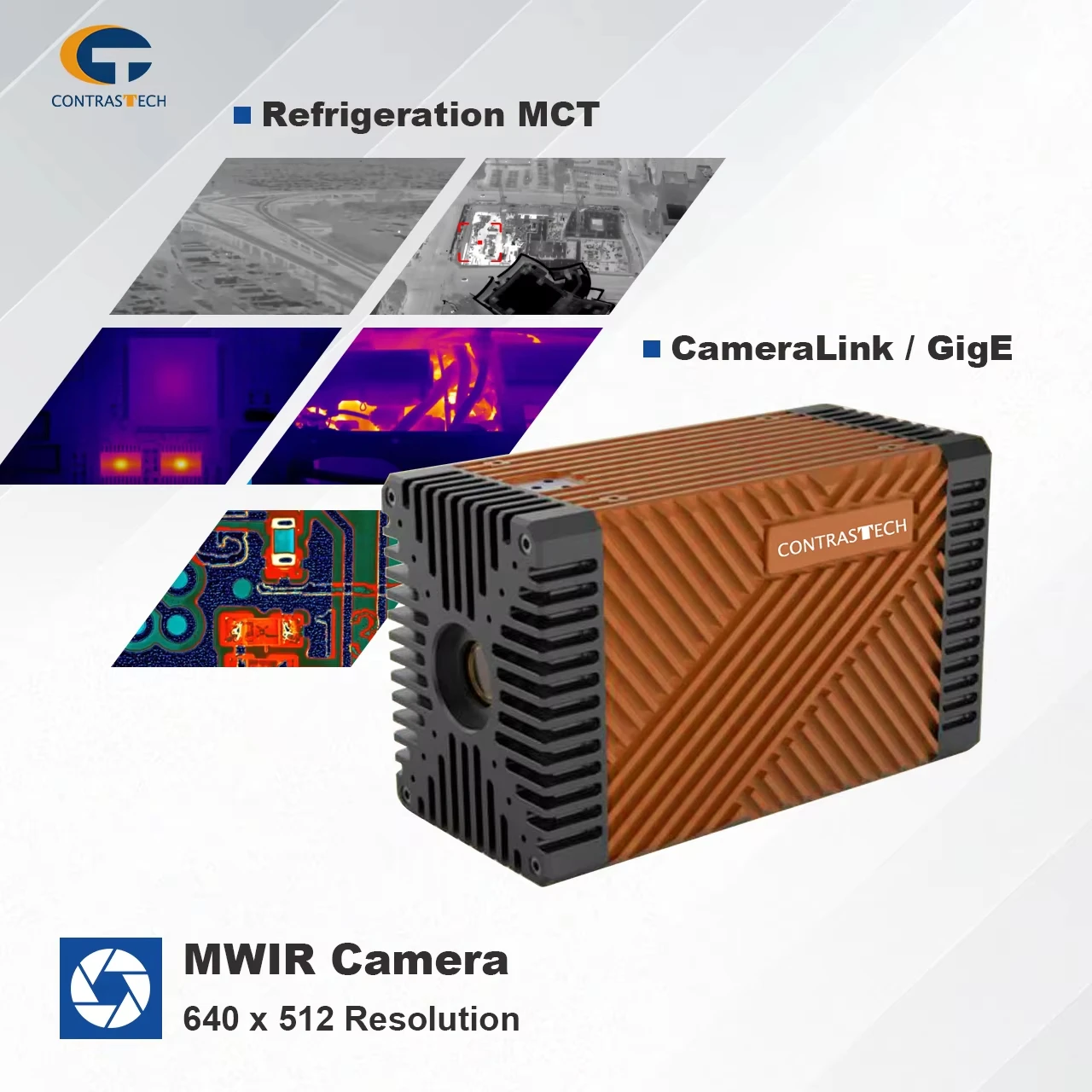 Long Range Cooled MWIR Infrared Thermal Imaging Camera 640x512 High Sensitivity Hyperspectral Detection for Machine Vision