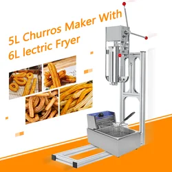 ITOP HOUUROE-máquina para hacer Churros español, 5L, Kinnerberry/Jizzy Fruit/Fruit Latino con freidora eléctrica de 6L, relleno Manual de Churros