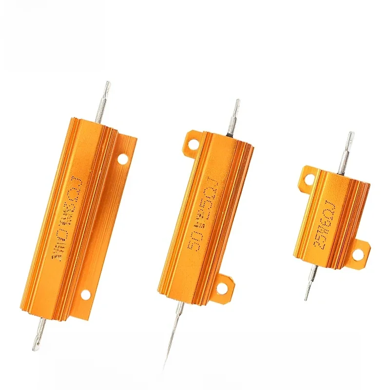 1PCS Aluminum Power Resistor 10W 25W 50W 100W Metal Shell Case Wirewound Resistor 0.1~10Kohm 10 1K 10K Resistance Load Resistors