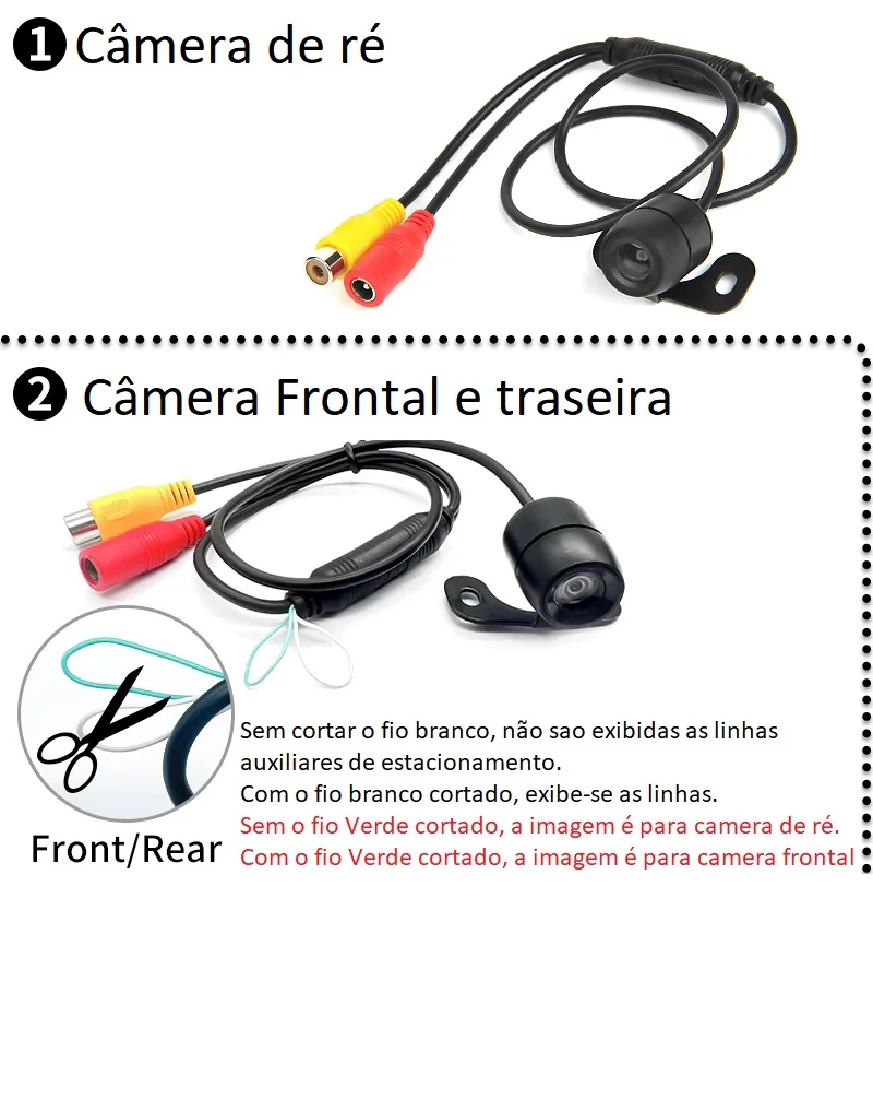 Camera de ré / frontal automotiva universal modelo borboleta resolução HD à prova d\'agua para Central Multimidia NAVPRO CASKA