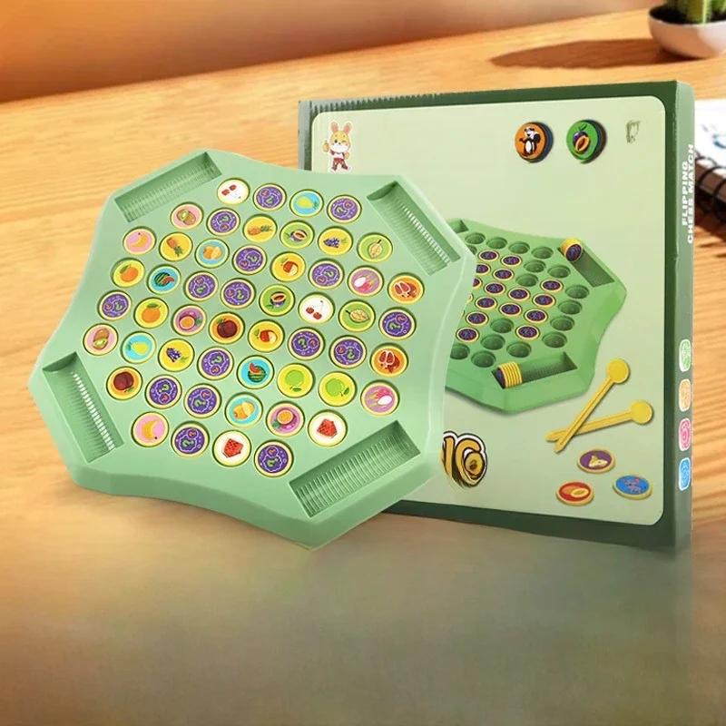 Jeu de société d'échecs à rabat de fruits d'animaux, pensée logique, mémoire animale cognitive, jeu interactif Parent-enfant