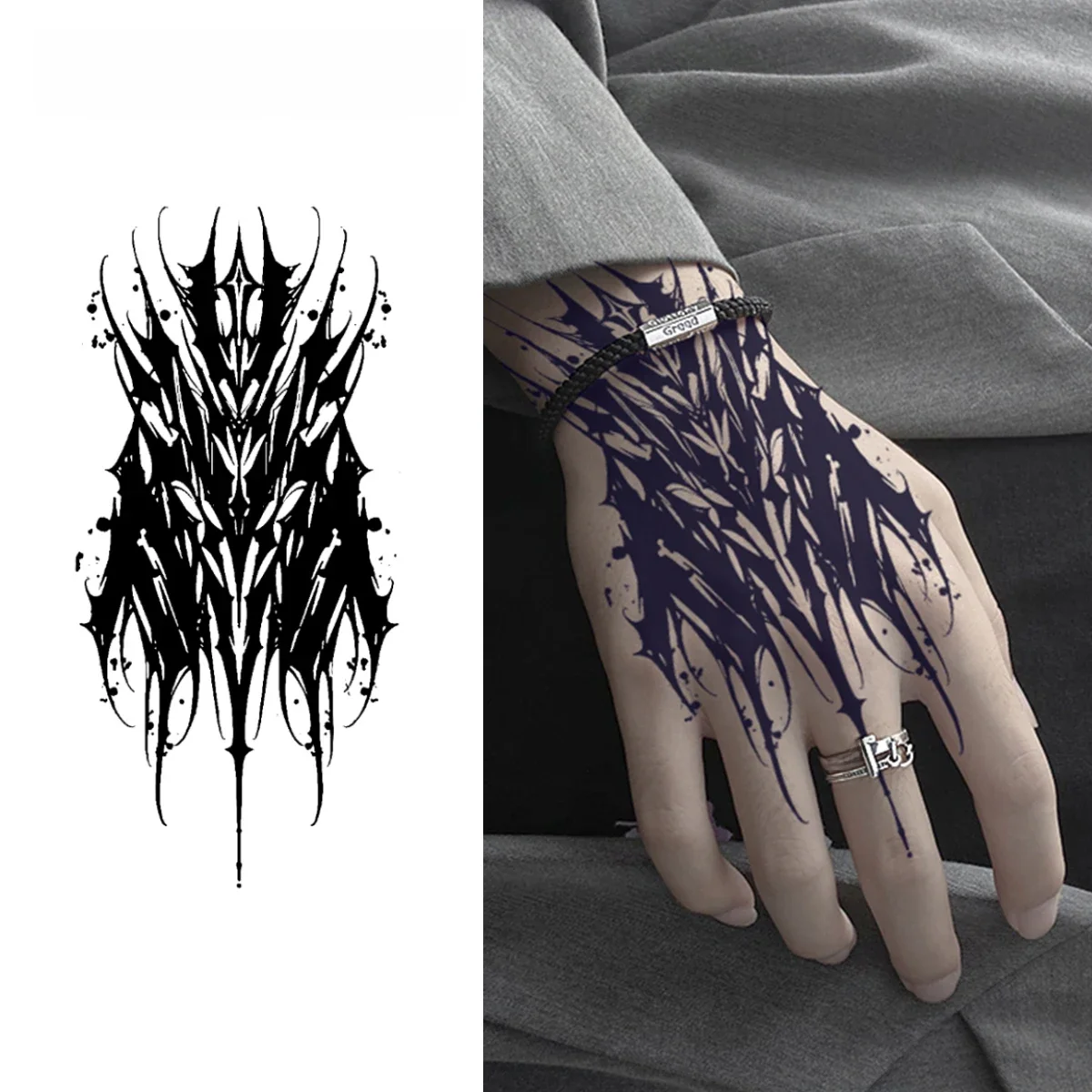 Autocollant de tatouage temporaire à l'encre, tatouage magique imperméable, faux tatouage dure jusqu'à 15 jours, tatouage semi-permanent