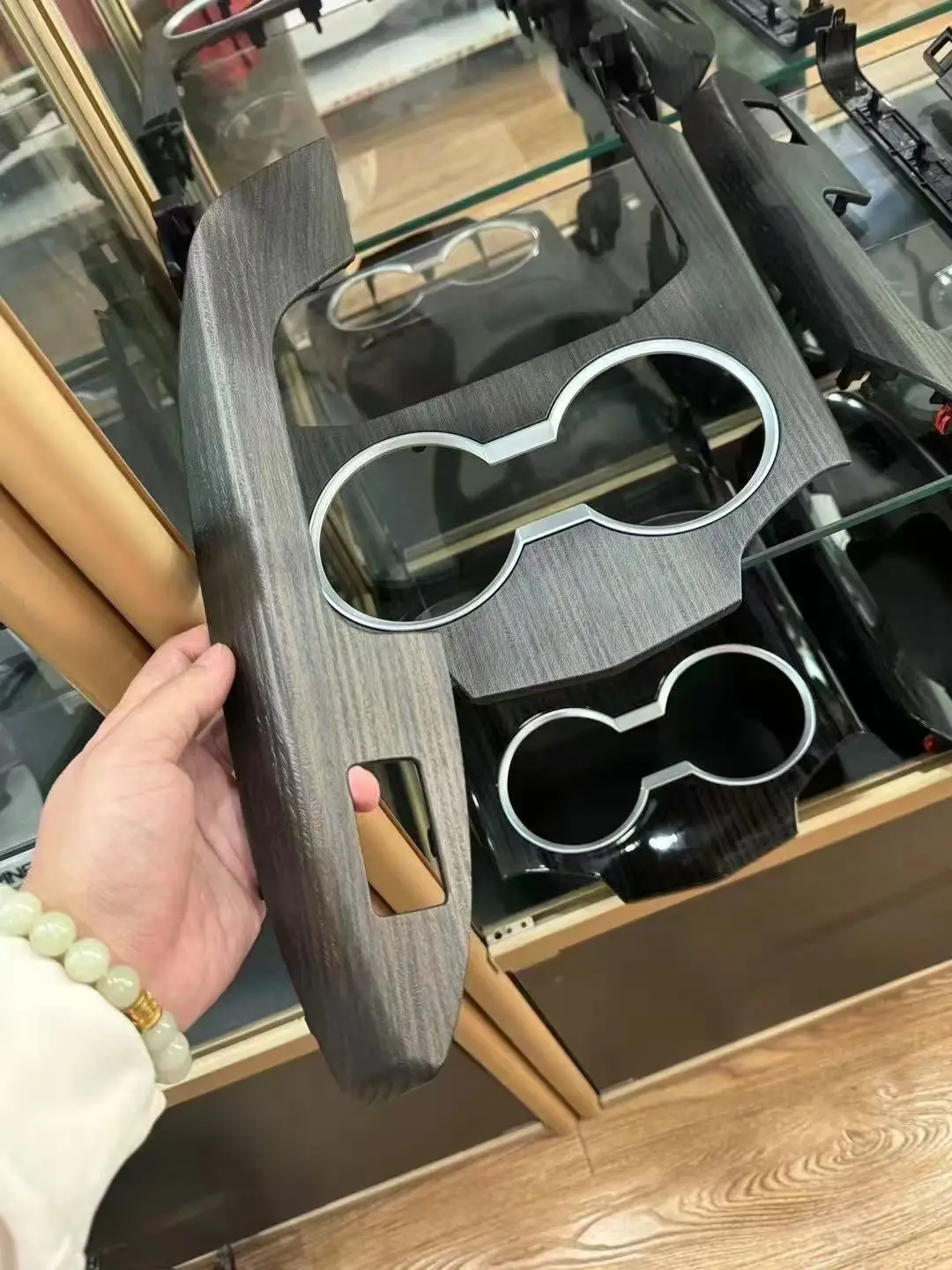 For Toyota Landcruiser300 LC300 Trim Door Panel Handle Trims Mahogany Wooden Car Door Panels Cover Non-destructive Install